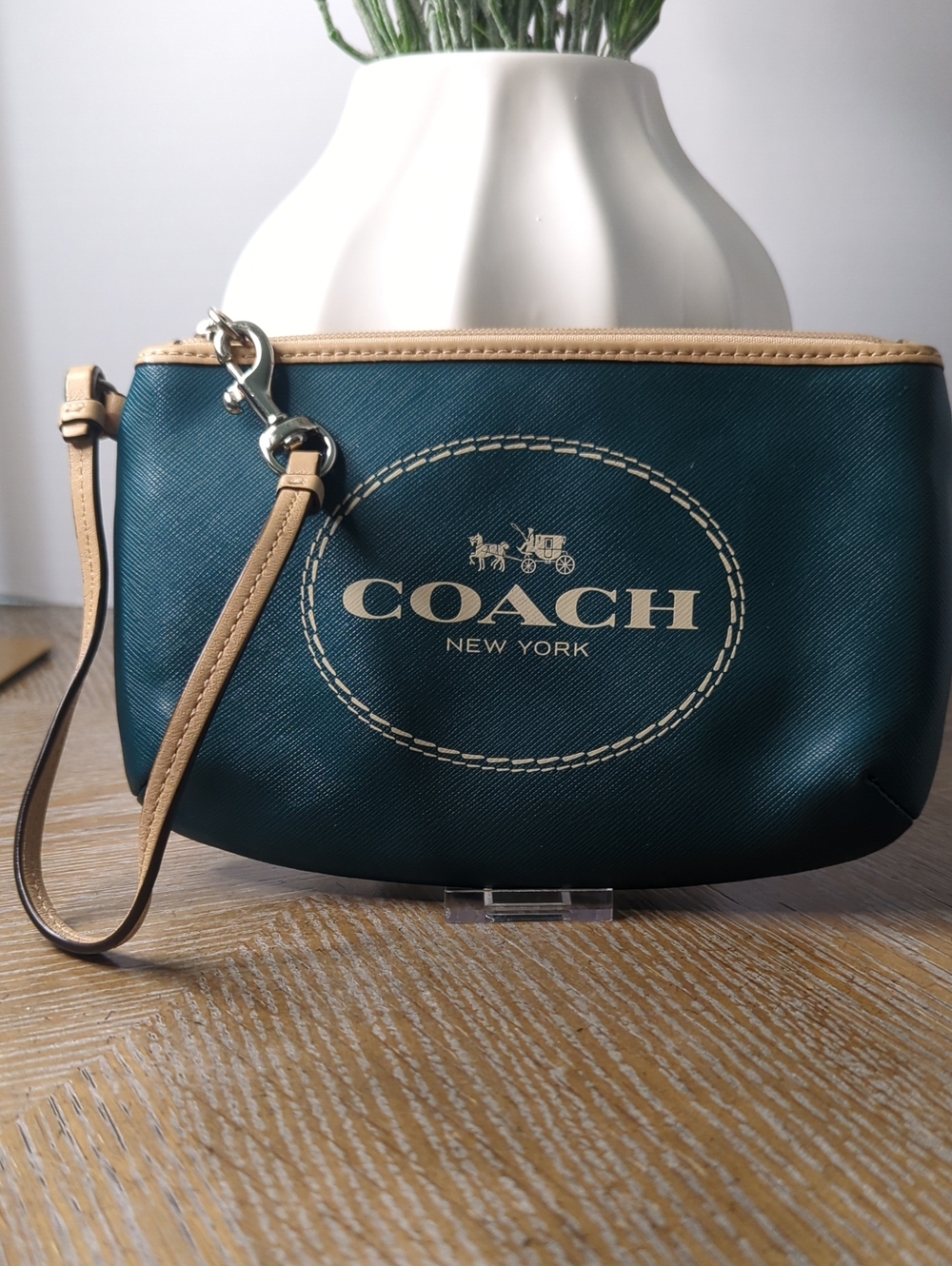 Coach Horse & Carriage Crossgrain Leather Wristlet